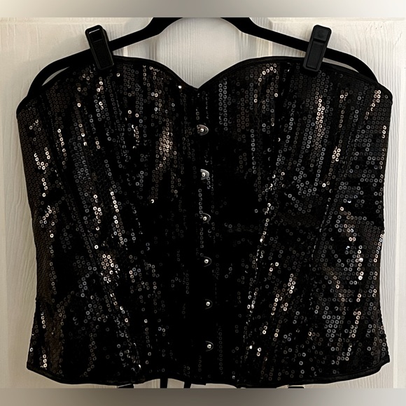 Hips and Curves plus size sequin corset. 3x but laces up to 1x or 2x. - Picture 1 of 4
